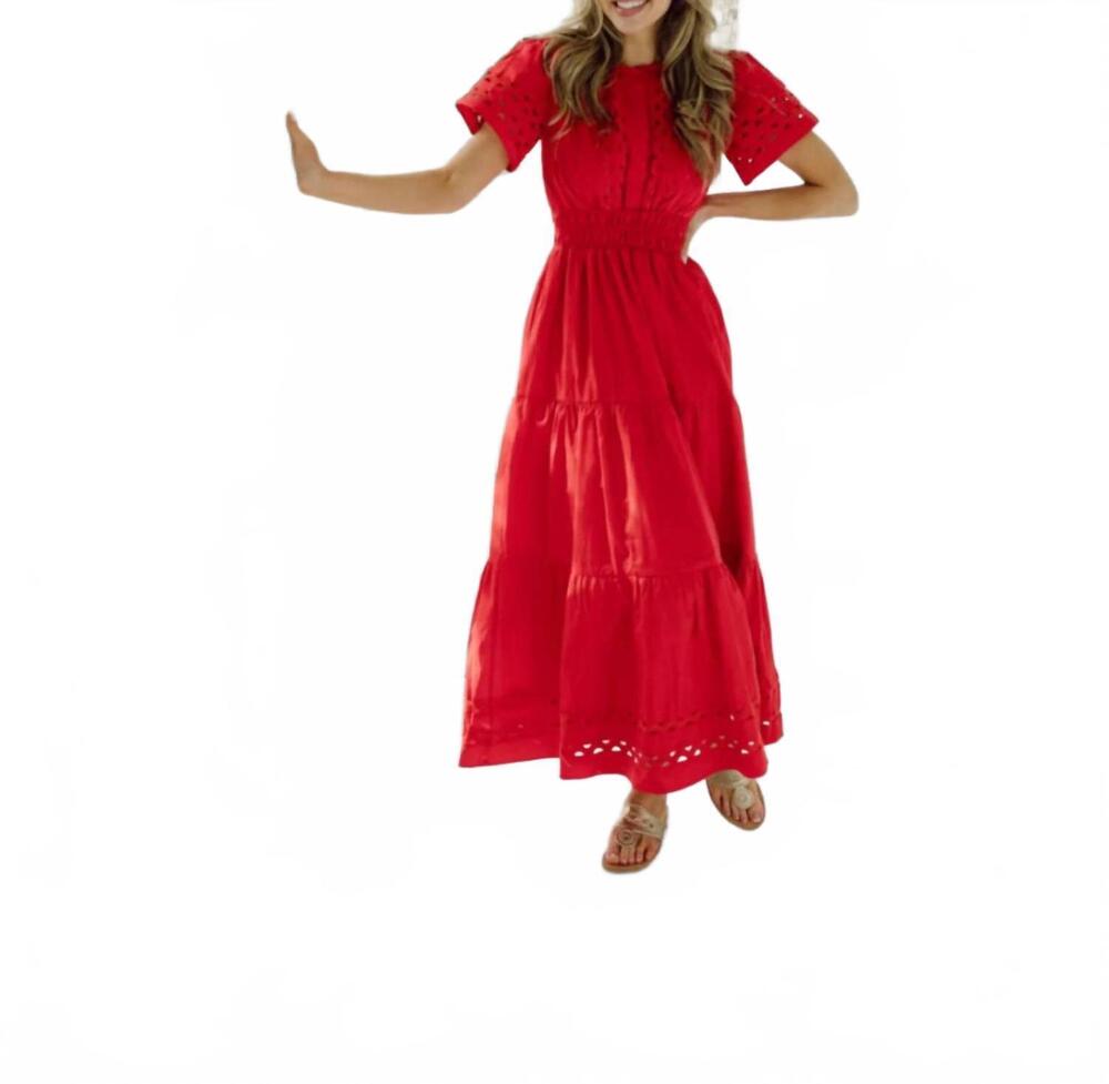 NEW SAIL TO SABLE short sleeve maxi dress in red